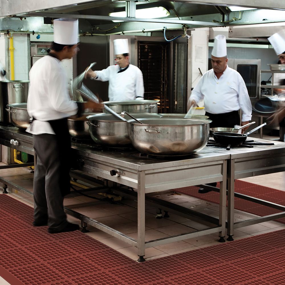 Cushion Ease™ Red Notrax Bodenmatten für den Nassbereich in der Küche Rot