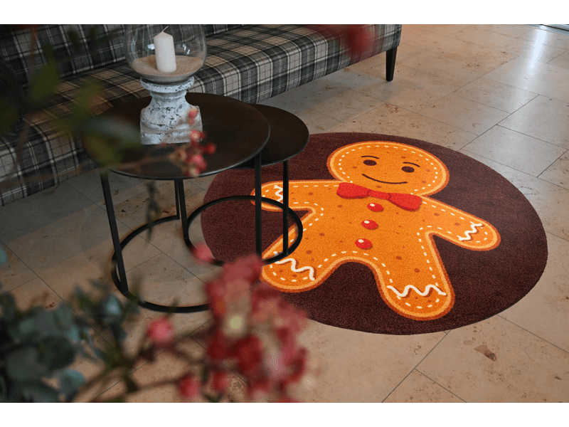 Gingerbread Man wash + dry Matte rund