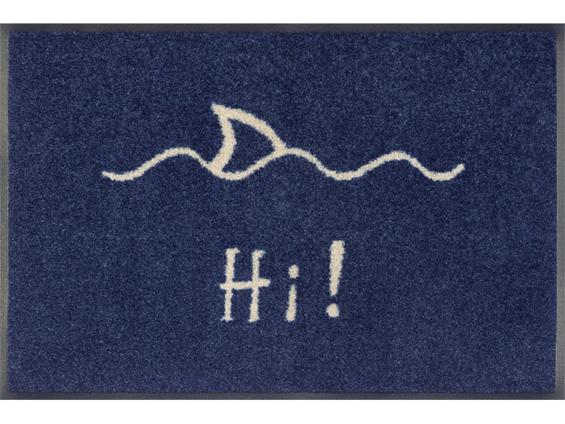 Fußmatte mit Hai und Schrift "Hi!"