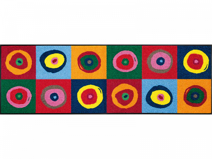Fußmatte mit runden Kreisen in bunten Farben