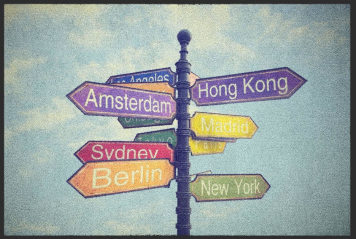 Fussmatte Wegweiser Städte 4157