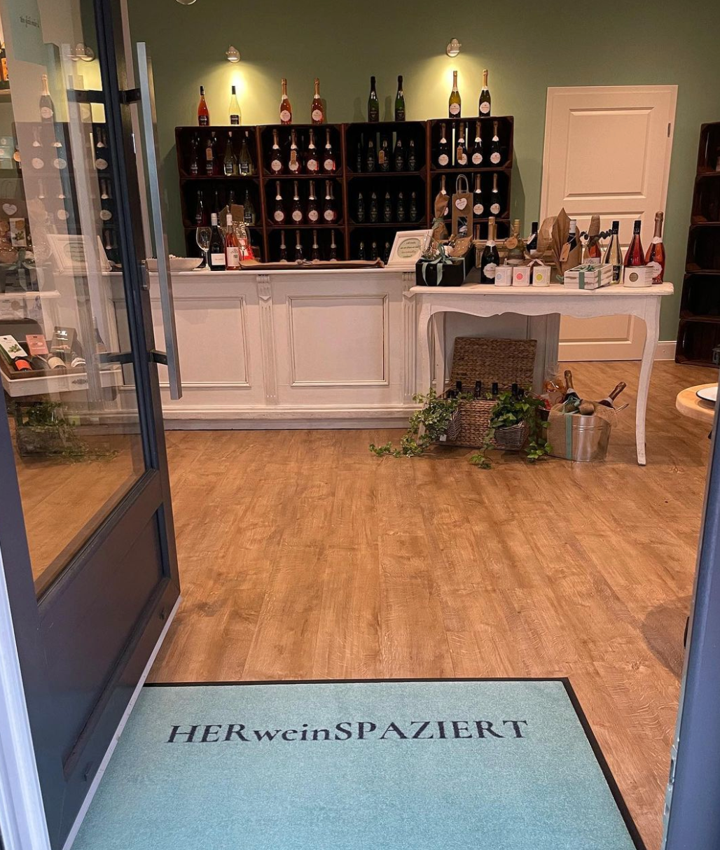 Zerbino Shoppen 40x60 Cm, Con Frase 'Bin Mal Kurz Shoppen', Antiscivolo, Lavabile A 30°C, Per Interni Ed Esterni