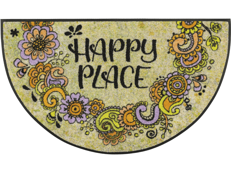 Round Happy Place wash + dry Fußmatte