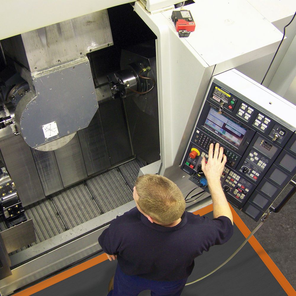 Sorb Stance™ 580 Notrax Arbeitsplatz-Gummimatten Schwarz/Orange