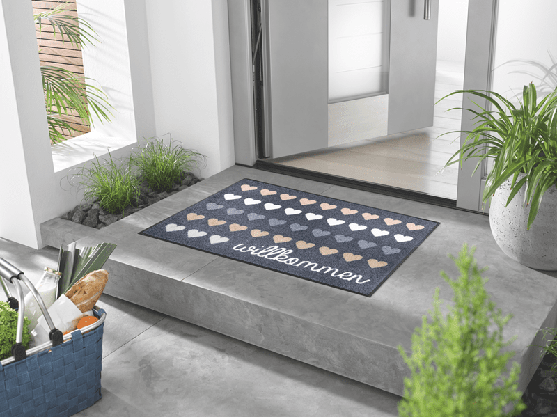 Willkommen Herzen wash + dry Fußmatte
