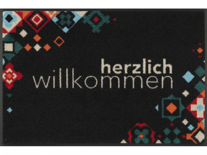 Willkommen Mosaik bunt wash + dry Fußmatte
