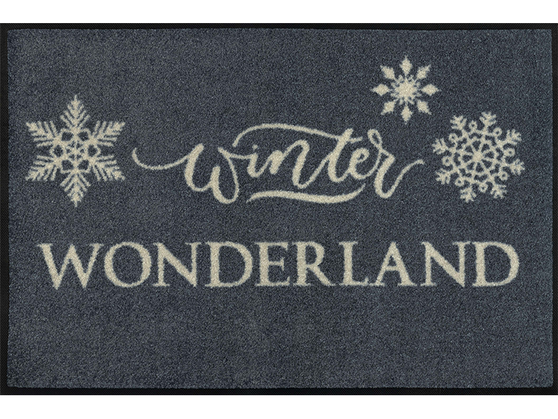 Fußmatte mit Schneeflocken und Aufschrift "winter wonderland"