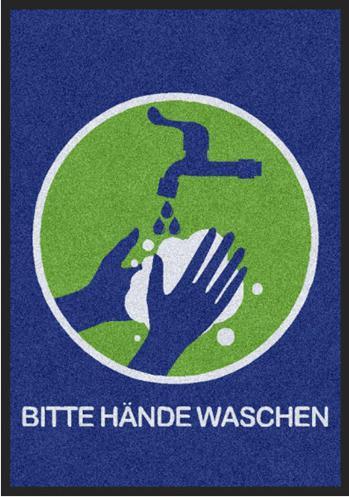 Fussmatte Corona Bitte Hände waschen 3000 - Fussmattenwelt
