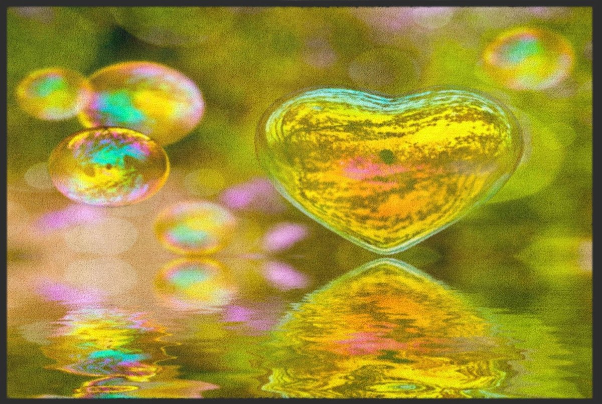 Fussmatte Herz Seifenblase 4077