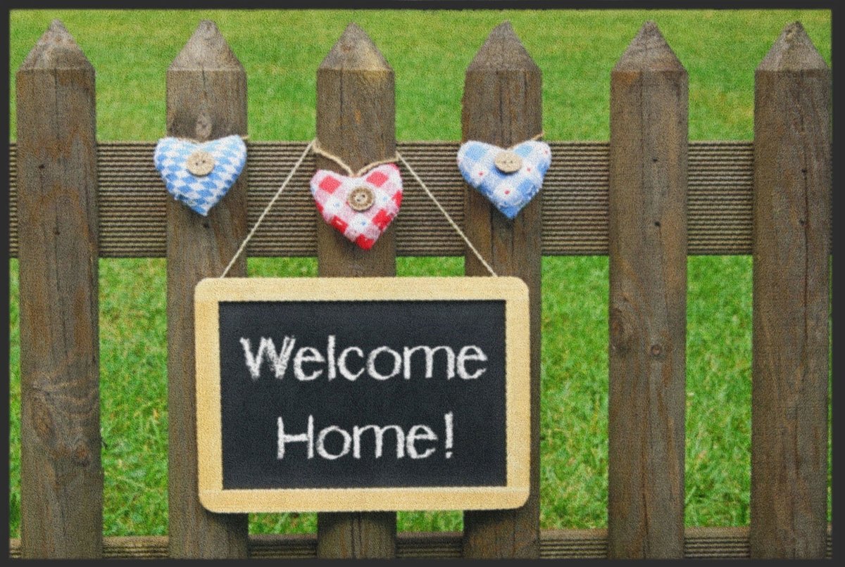 Fussmatte Welcome Home Gartenzaun 4155 - Fussmattenwelt