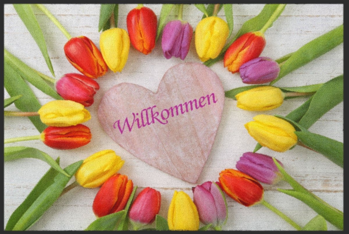 Fussmatte Willkommen Tulpen 4152 - Fussmattenwelt